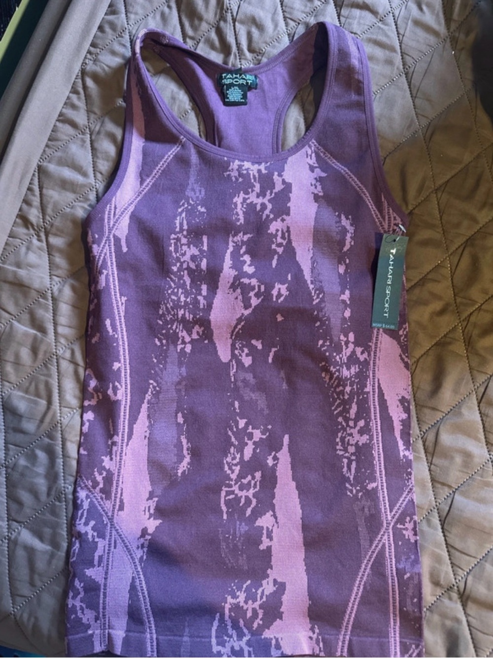 Tahari Purple Pink Printed Racerback One-Piece